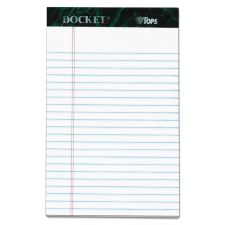 TOPS Docket Ruled Perforated Pads, Narrow Rule, 50 White 5 x 8 Sheets, 6/Pack