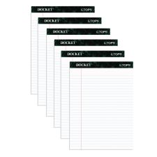 TOPS Docket Ruled Perforated Pads, Wide/Legal Rule, 50 White 8.5 x 11.75 Sheets, 6/Pack