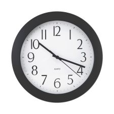 Universal Whisper Quiet Clock, 12" Overall Diameter, Black Case, 1 AA (sold separately)