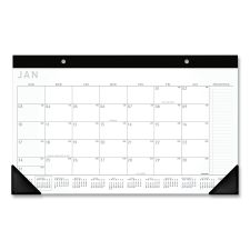 AT-A-GLANCE Contemporary Monthly Desk Pad, 18 x 11, White Sheets, Black Binding/Corners,12-Month (Jan to Dec): 2026