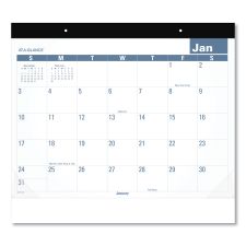 AT-A-GLANCE Easy-to-Read Monthly Desk Pad, 22 x 17, White/Blue Sheets, Black Binding, Clear Corners, 12-Month (Jan to Dec): 2026