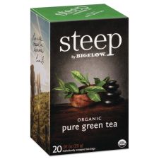 Bigelow steep Tea, Pure Green, 0.91 oz Tea Bag, 20/Box