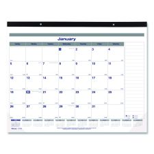 Blueline Net Zero Carbon Monthly Desk Pad Calendar, 22 x 17, White/Gray/Blue Sheets, Black Binding, 12-Month (Jan to Dec): 2026
