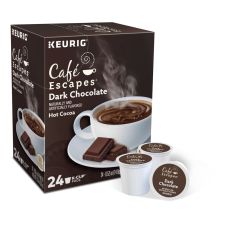 Cafe Escapes Caf Escapes Dark Chocolate Hot Cocoa Single Serve K Cup , Box Of 24