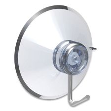 deflecto Suction Cup with Hook, Metal Silver Hook, 25/Pack