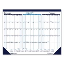 House of Doolittle Three Month Desk Pad, 22 x 17, White/Blue/Teal Sheets, Blue Binding, Blue Corners, 14-Month: Dec 2025 to Jan 2027