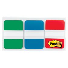 Post-it Tabs, 1 in. x 1.5 in., Pack of 66 Tabs, 3 Dispensers
