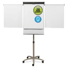 Quartet Compass Mobile Magnetic Dry-Erase Whiteboard/Flipchart Presentation Easel, 3' x 2', Metal Frame With Graphite Finish