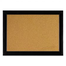 Quartet Cork Bulletin Board with Black Frame, 17" x 11", Tan Surface, Black Fiberboard (MDF) Frame