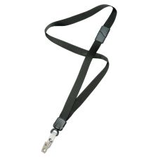 SKILCRAFT Deluxe Lanyard With Bulldog Clip, 36", Black, Pack Of 12 (AbilityOne 8455-01-613-0200)