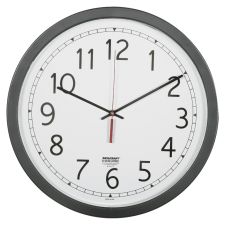 SKILCRAFT Quartz Movement Wall Clock, 16 1/2"W, Black (AbilityOne 6645-01-623-8824)