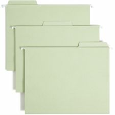 Smead FasTab Hanging Fastener Folders, 8 1/2" x 11", Letter Size, Moss, Box Of 18 Folders