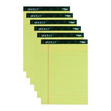 TOPS Docket Ruled Perforated Pads, Wide/Legal Rule, 50 Canary-Yellow 8.5 x 11.75 Sheets, 6/Pack