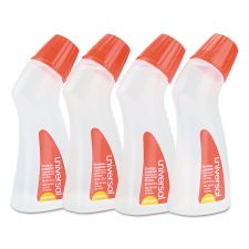 Universal Envelope Moistener with Adhesive, 2.2 oz Bottle, Clear, 4/Pack