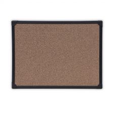 Universal Tech Cork Board, 23.62" x 17.71", Brown Surface, Black Aluminum Frame