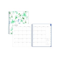 Blue Sky Lindley Monthly Planner, Floral Artwork, 10 x 8, White/Blue/Green Cover, 12-Month (Jan to Dec): 2026