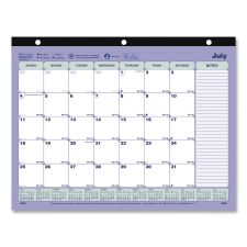Brownline Academic 13-Month Binder-Insertable Desk Pad Calendar, 11 x 8.5, White/Blue/Green Sheets, 13-Month: July 2025 to July 2026