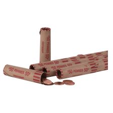 Coin Tainer PAP R Tubular Coin Wrap 1 Denomination Durable, Burst Resistant, Crimped, Pre formed 57 lb Paper Weight Paper Red