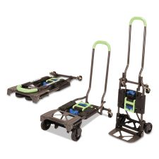 Cosco 2-in-1 Multi-Position Hand Truck and Cart, 300 lbs, 16.63 x 12.75 x 49.25, Black/Blue/Green