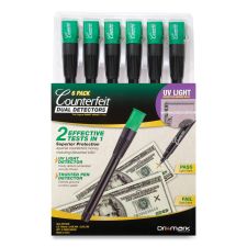 Dri-Mark Counterfeit Money Detection System for USD and Most International Currencies, 2 Detection Methods, 0.8 x 0.8 x 6, Black/Green