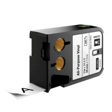 DYMO XTL All-Purpose Vinyl Label Cartridge, 1868753, 1" x 24 5/8' Roll, Black/White