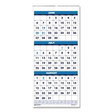 House of Doolittle Academic Year Recycled Three-Month Format Wall Calendar, Vertical: 8 x 17, White Sheets, 14-Month: June 2025 to July 2026