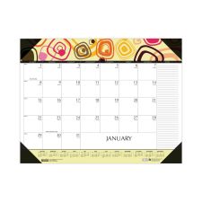 House of Doolittle Recycled Desk Pad Calendar, Geometric Artwork, 22 x 17, White Sheets, Black Binding/Corners,12-Month (Jan to Dec): 2026