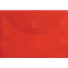 Lion Letter Recycled File Pocket - 8 1/2" x 11" - 180 Sheets Capacity - Transparent, Red - 20% Recycled - 1 Each