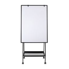 MasterVision Magnetic Gold Ultra Adjustable Mobile Dry-Erase Whiteboard Easel, 65 12/16" x 24", Metal Frame With Black Finish