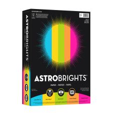 Neenah Astrobrights Bright Color Copy Paper, 1 Ream, Bright Assortment, Letter (8.5" x 11"), 500 Sheets Per Ream, 24 Lb, 94 Brightness