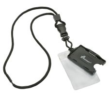 SKILCRAFT Flight Line Lanyards, 6"H x 6"W x 5 15/16"D, Black, Pack Of 12