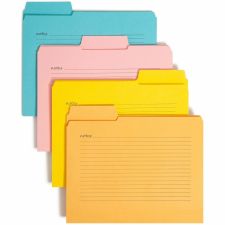 Smead SuperTab Notes Fastener Folder, Letter Size (8 1/2" x 11"), 1/3 Tab Cut, Assorted, Pack Of 24