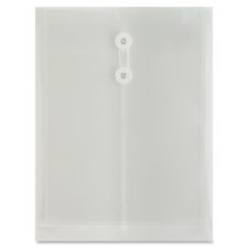Sparco Interdepartmental Poly Envelope, 10" x 13", String & Button Closure Clear