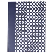 Universal Casebound Hardcover Notebook, 1-Subject, Wide/Legal Rule, Dark Blue/White Cover, (150) 10.25 x 7.63 Sheets