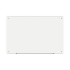 Universal Frameless Glass Marker Board, 36" x 24", White Surface