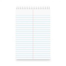 Universal Steno Pads, Gregg Rule, Red Cover, 80 White 6 x 9 Sheets, 6/Pack