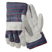 Wells Lamont R3 Safety Large Leather Palm Gloves, Gray/Blue/Red