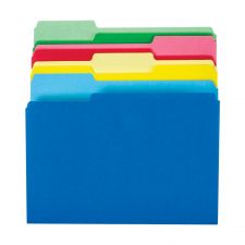 2-Tone File Folders, 1/3 Cut, Letter Size, Assorted Colors, Pack Of 24
