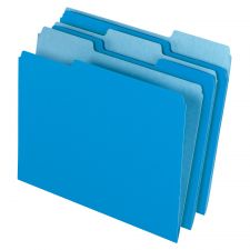 2-Tone File Folders, 1/3 Cut, Letter Size, Blue, Box Of 100