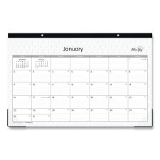 Blue Sky Enterprise Desk Pad, Geometric Artwork, 17 x 11, White/Gray Sheets, Black Binding, Clear Corners, 12-Month (Jan to Dec): 2026