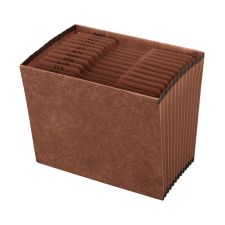 Faux Leather Expanding File, Jan-Dec, 12 Pockets, Letter Size (8-1/2" x 11"), 1" Expansion, Brown
