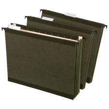 Hanging Pockets With Full-Height Gussets, Letter Size (8-1/2" x 11"), 3 1/2" Expansion, Green, Pack Of 4