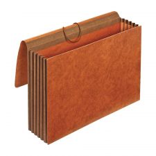 Heavy-Duty Expanding Wallets, 5-1/4" Expansion, Legal Size, Brown, Box Of 5
