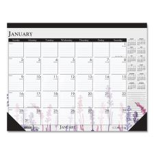 House of Doolittle Recycled Desk Pad Calendar, Wild Flowers Artwork, 18.5 x 13, White Sheets, Black Binding/Corners,12-Month (Jan-Dec): 2026