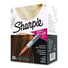 Sharpie Metallic Fine Point Permanent Marker Value Pack, Fine Bullet Tip, Assorted Colors, 36/Pack