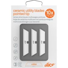 Slice Pointed Tip Ceramic Utility Blades - 2.60" - Pointed Tip, Non-conductive, Non-magnetic, Reversible, Retractable, Rust Resistant, No - SLI10528