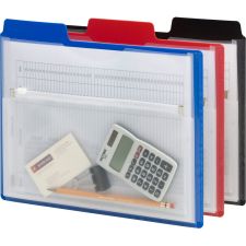 Smead Polypropylene Project Organizers With Zip Pouches, 1/2" Expansion, Letter Size, Assorted Colors, Pack Of 3 Organizers