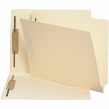 Sparco 2-Ply End-Tab Fastener Folders, 1" Capacity, 2 Fasteners, Letter Size, Straight-Cut Tab, Manila, Box Of 50