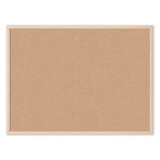 U Brands Cork Bulletin Board, 48" x 36" (Actual Size: 47" x 35"), Tan Surface, Birch Finished Wood Frame