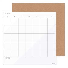 U Brands Frameless Tile Board Value Pack, (1) Tan Bulletin Board, (1) White Magnetic Dry Erase Planning Board, 14" x 14"